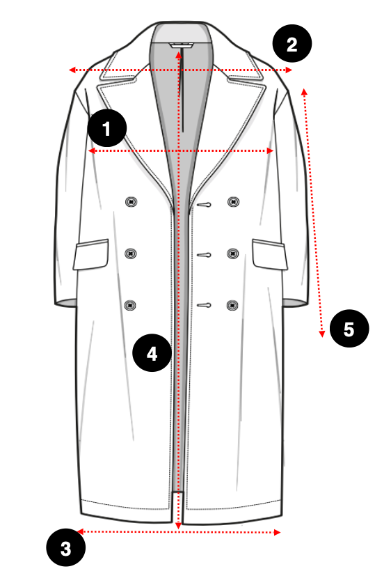 Oversize Kruvaze Sivri Yaka Palto Size Guide