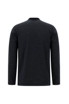 Tünd Dəniz Polo Yaxalıqlı Adi Fit Fermuarlı Naxışlı Sweatshirt