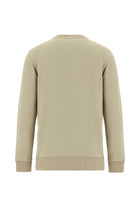 Orta Bej Crew Neck Adi Fit Pambıq Naxışlı Sweatshirt