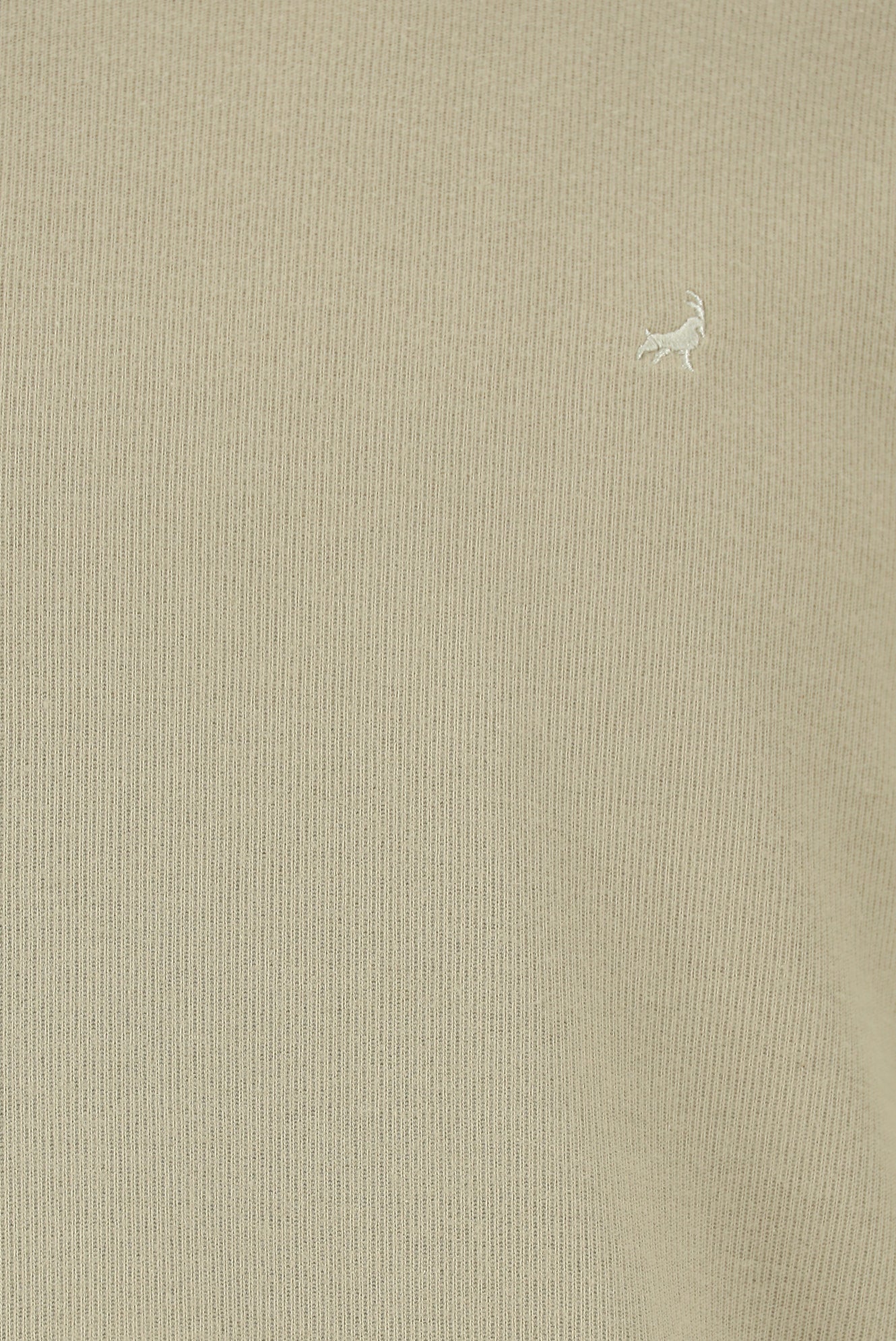 Orta Bej Crew Neck Adi Fit Pambıq Naxışlı Sweatshirt