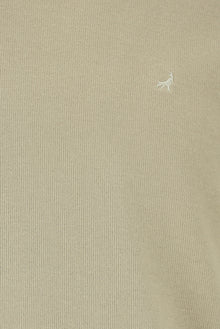 Orta Bej Crew Neck Adi Fit Pambıq Naxışlı Sweatshirt