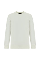 Ekru Crew Neck Adi Fit Pambıq Naxışlı Sweatshirt