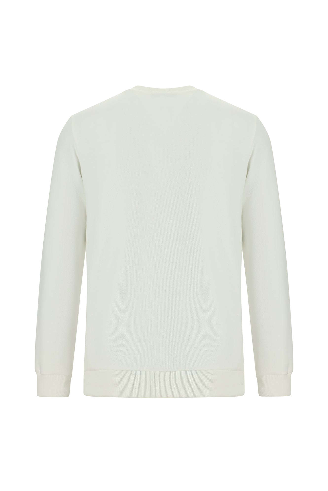 Ekru Crew Neck Adi Fit Pambıq Naxışlı Sweatshirt