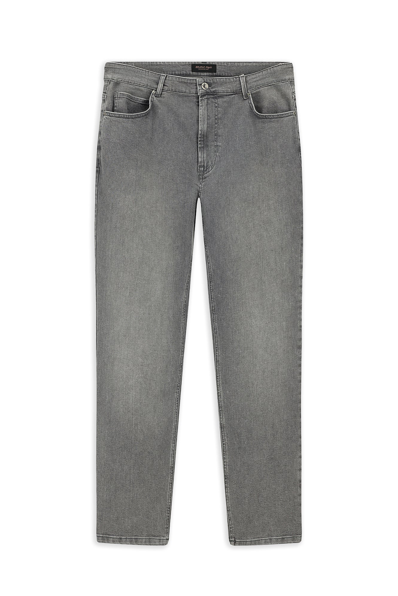 Orta Boz 4 damcı rahatlayan likra denim şalvar