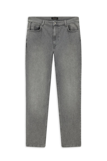 Orta Boz 4 damcı rahatlayan likra denim şalvar
