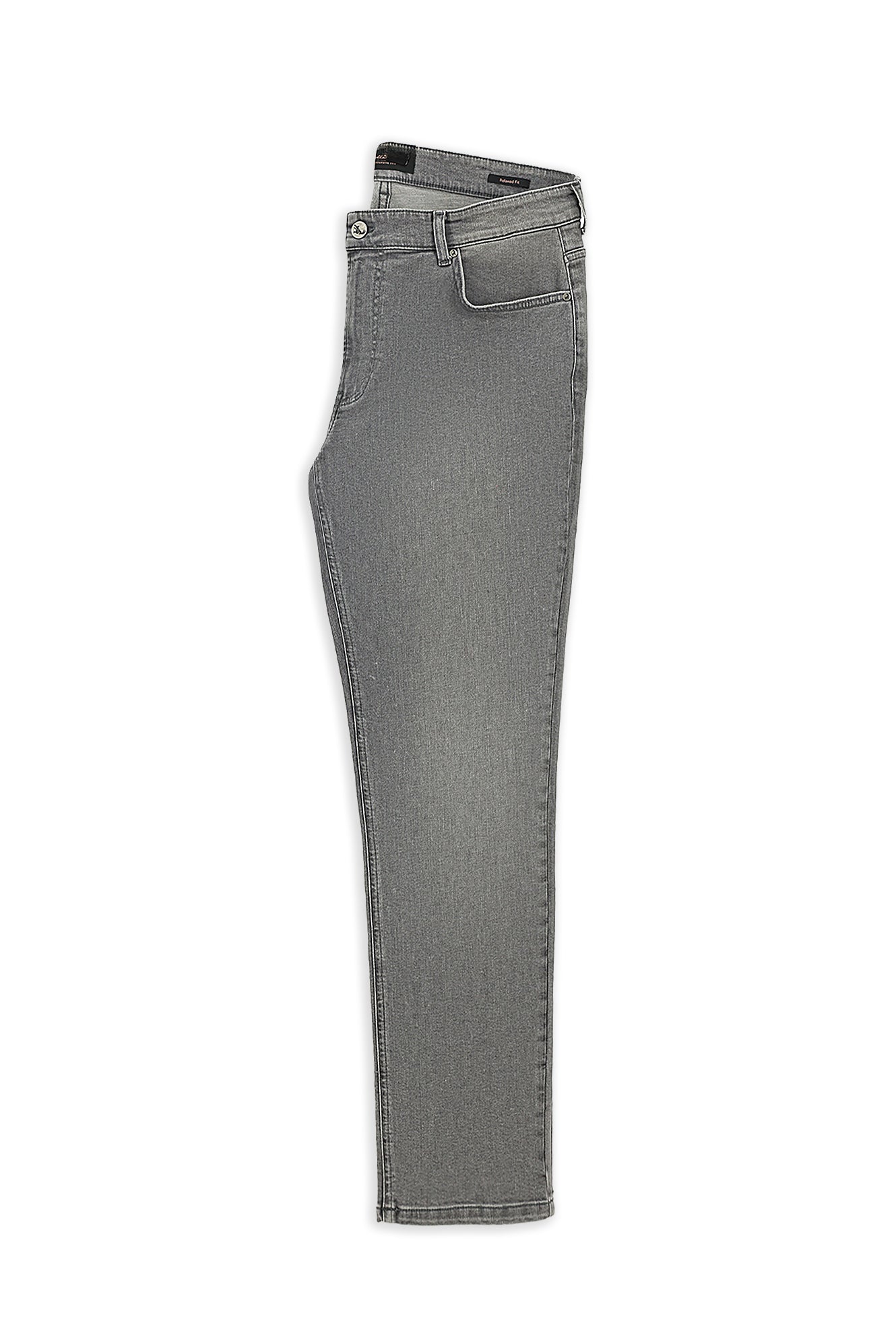Orta Boz 4 damcı rahatlayan likra denim şalvar