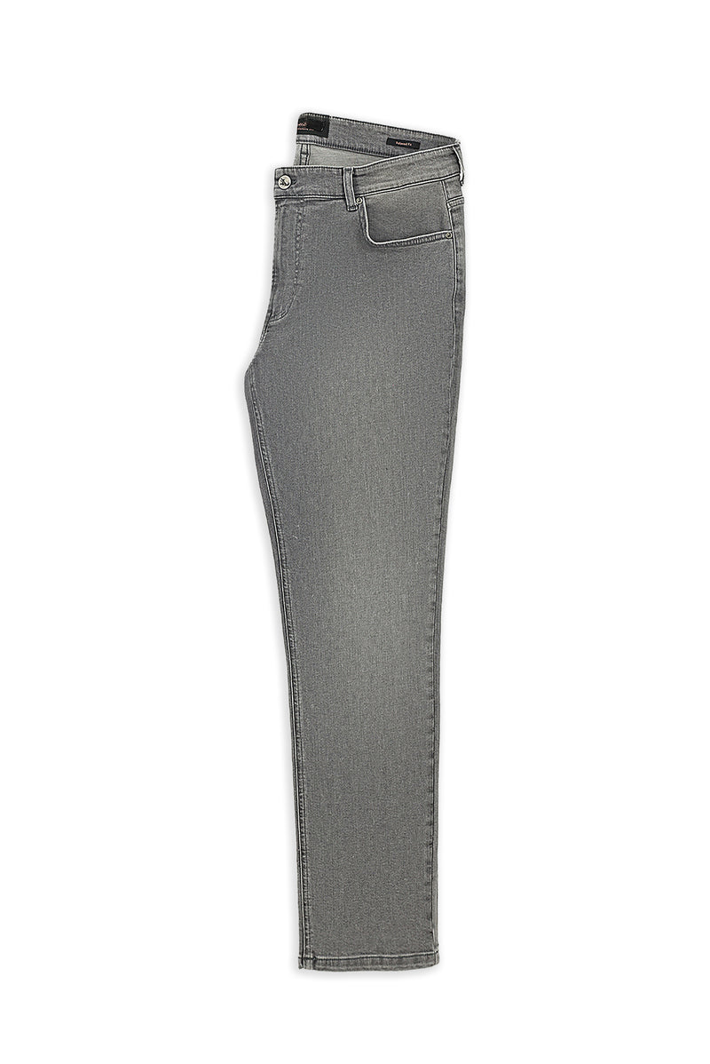 Orta Boz 4 damcı rahatlayan likra denim şalvar