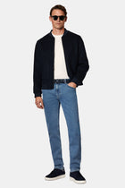 Solğun Mavi 6 damcı Adi Fit Standart Kəsimli Likra Denim Şalvar