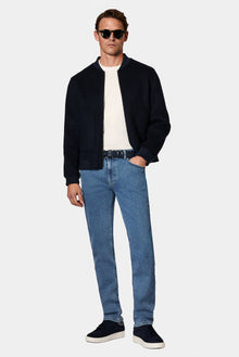 Solğun Mavi 6 damcı Adi Fit Standart Kəsimli Likra Denim Şalvar