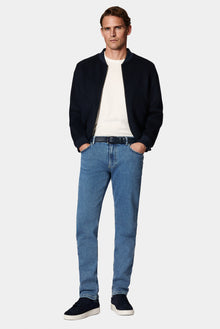 Solğun Mavi 6 damcı Adi Fit Standart Kəsimli Likra Denim Şalvar