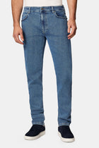 Solğun Mavi 6 damcı Adi Fit Standart Kəsimli Likra Denim Şalvar