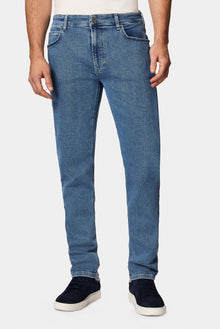 Solğun Mavi 6 damcı Adi Fit Standart Kəsimli Likra Denim Şalvar