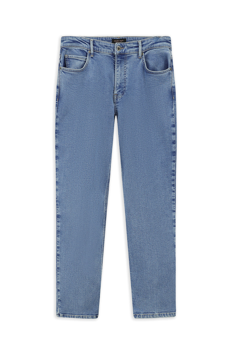 Solğun Mavi 6 damcı Adi Fit Standart Kəsimli Likra Denim Şalvar