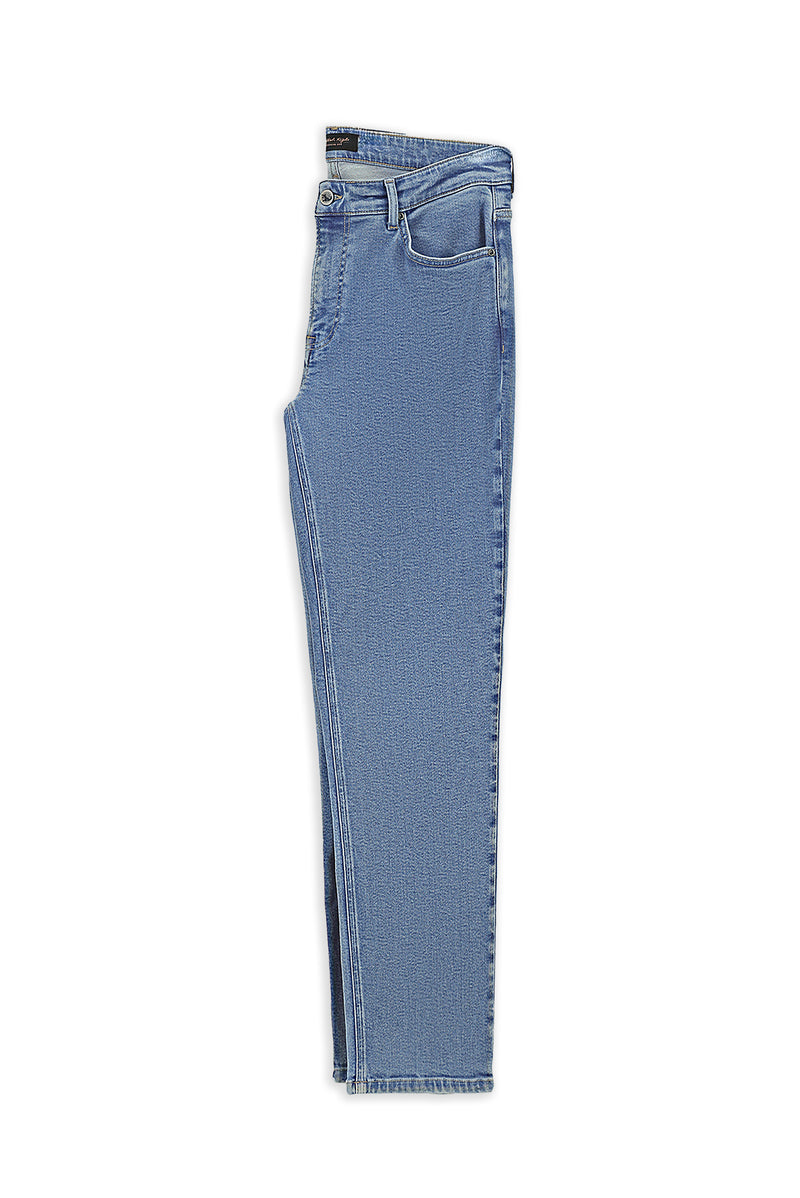 Solğun Mavi 6 damcı Adi Fit Standart Kəsimli Likra Denim Şalvar