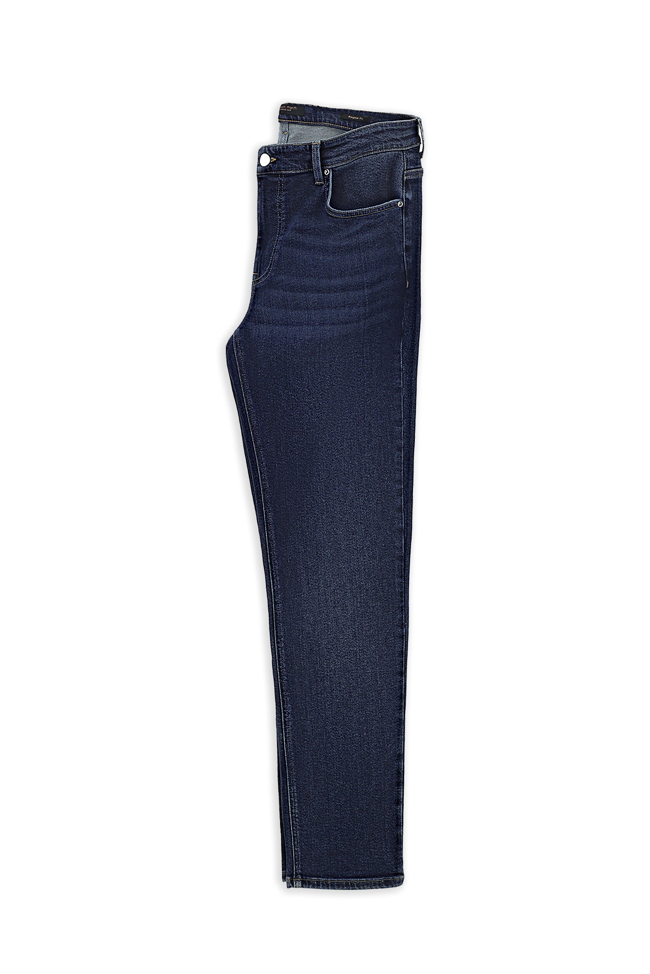 Tünd Mavi 6 damcı Adi Fit Standart Kəsimli Likra Denim Şalvar