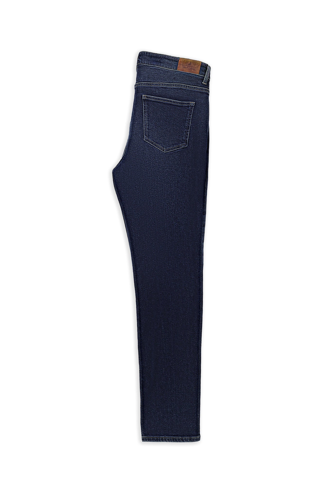 Tünd Mavi 6 damcı Adi Fit Standart Kəsimli Likra Denim Şalvar