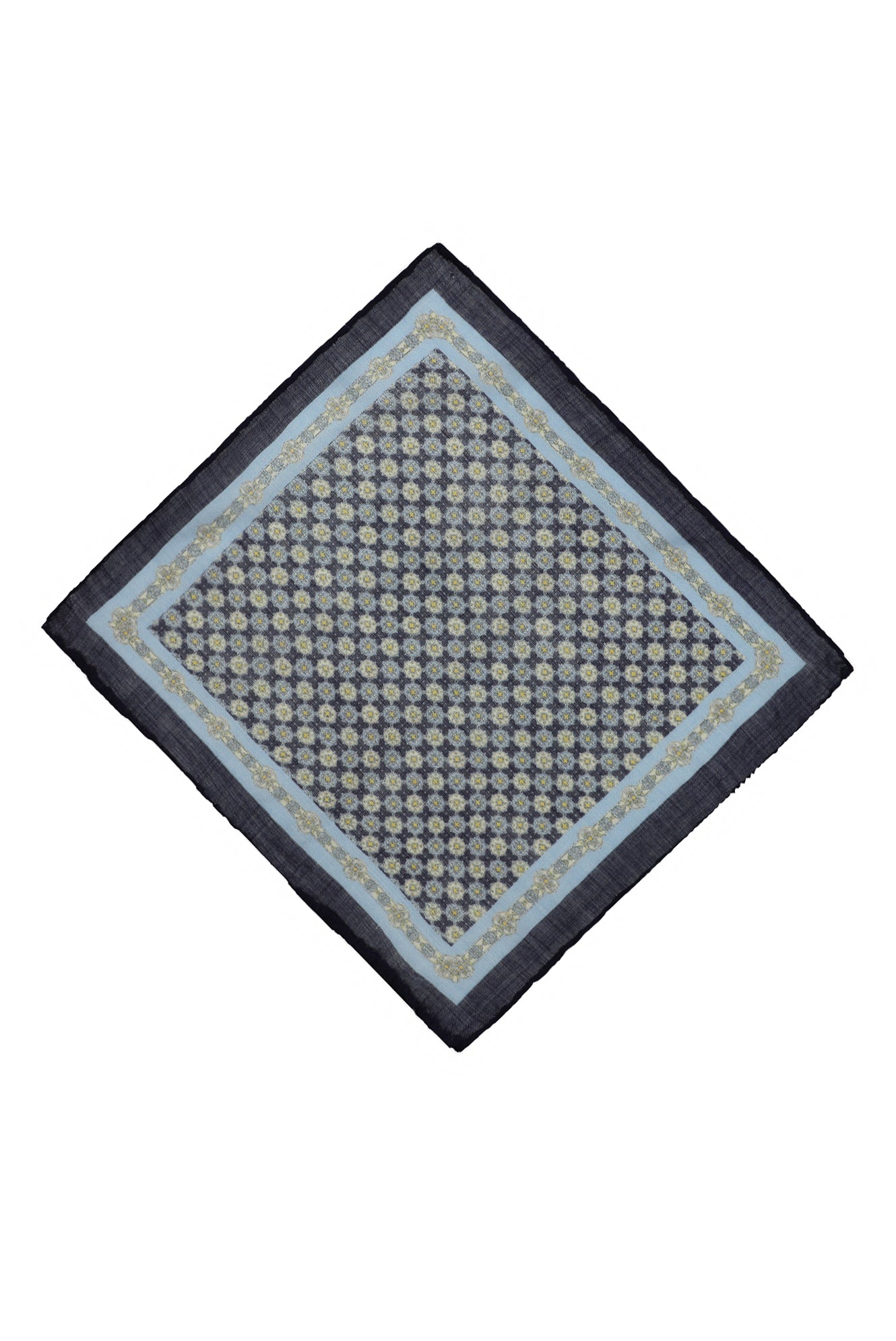 Tünd Dəniz Naxışlı Yun Dəsmal