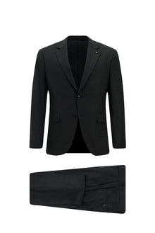 Dumanlı 7 Drop Slim Fit Dar Kəsilmiş Flex Kostyum Yun Kostyum Çanta ilə