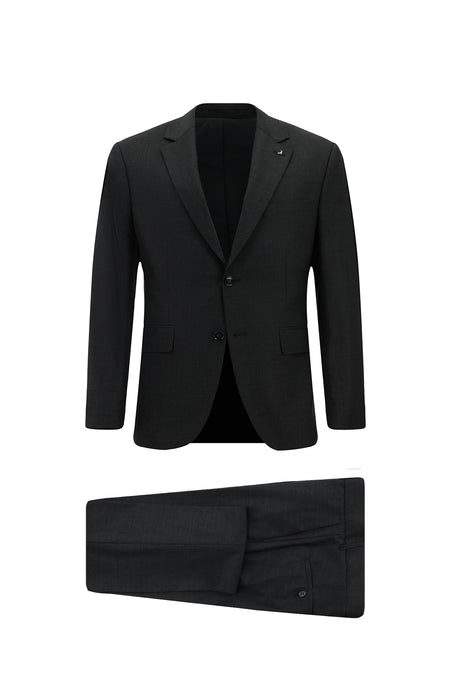 Dumanlı 7 Drop Slim Fit Dar Kəsilmiş Flex Kostyum Yun Kostyum Çanta ilə