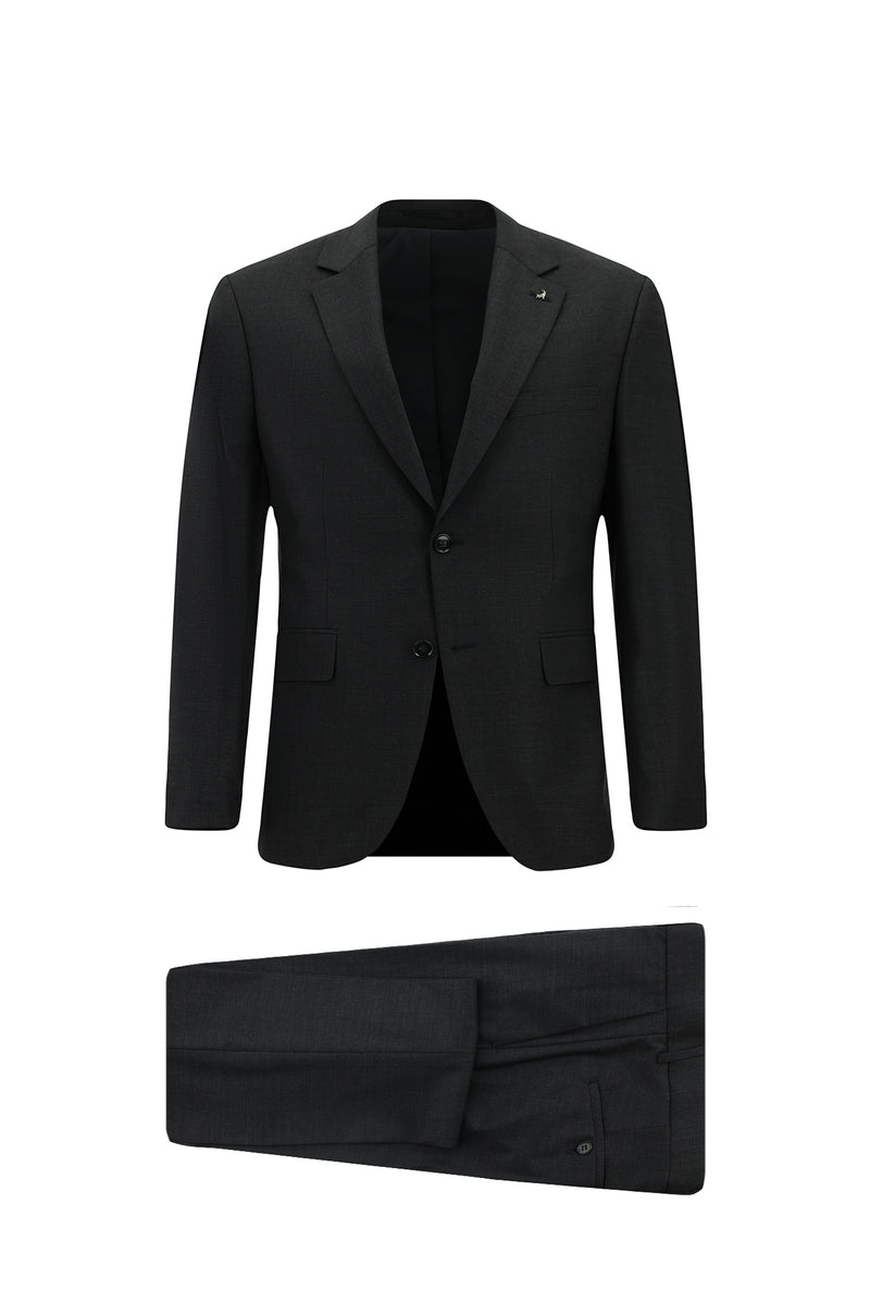 Dumanlı 7 Drop Slim Fit Dar Kəsilmiş Flex Kostyum Yun Kostyum Çanta ilə