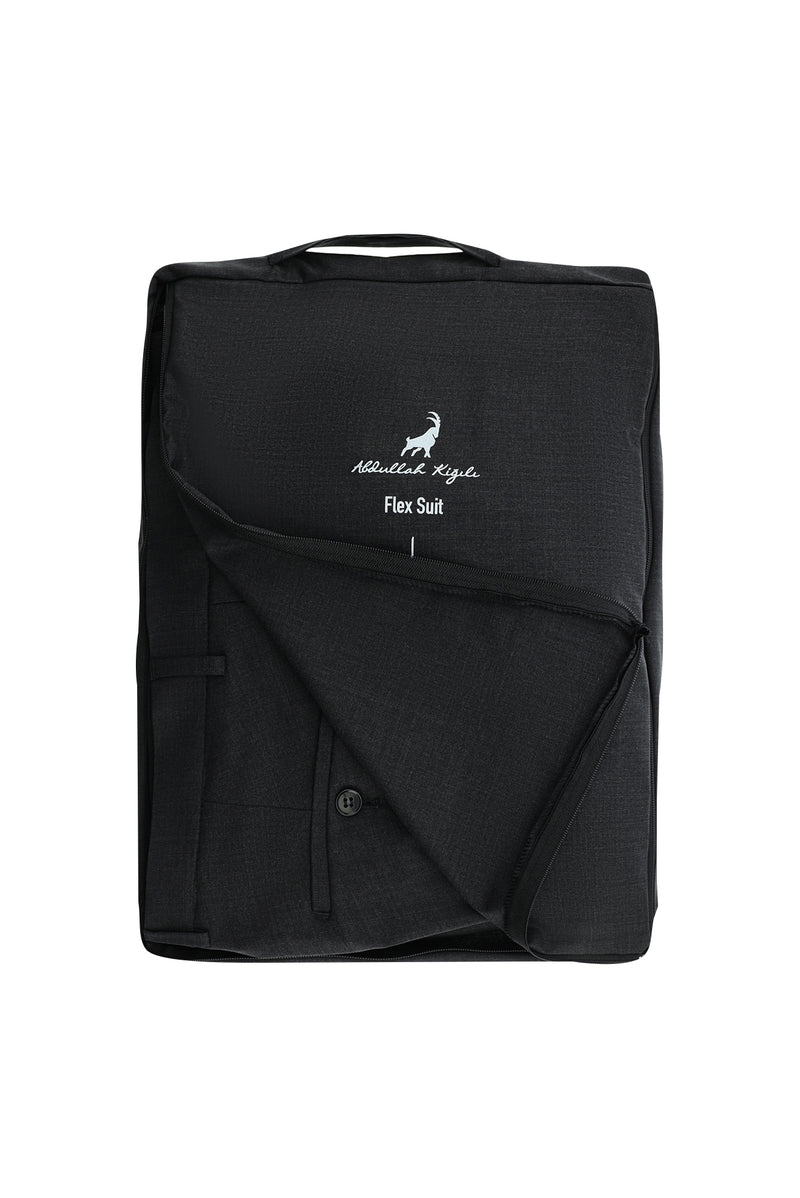 Dumanlı 7 Drop Slim Fit Dar Kəsilmiş Flex Kostyum Yun Kostyum Çanta ilə