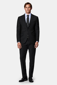 Qara 7 Drop Super Slim Fit Əlavə Dar Kəsimli Tək Yaxalı Yun Kostyum