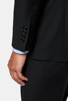 Qara 7 Drop Super Slim Fit Əlavə Dar Kəsimli Tək Yaxalı Yun Kostyum