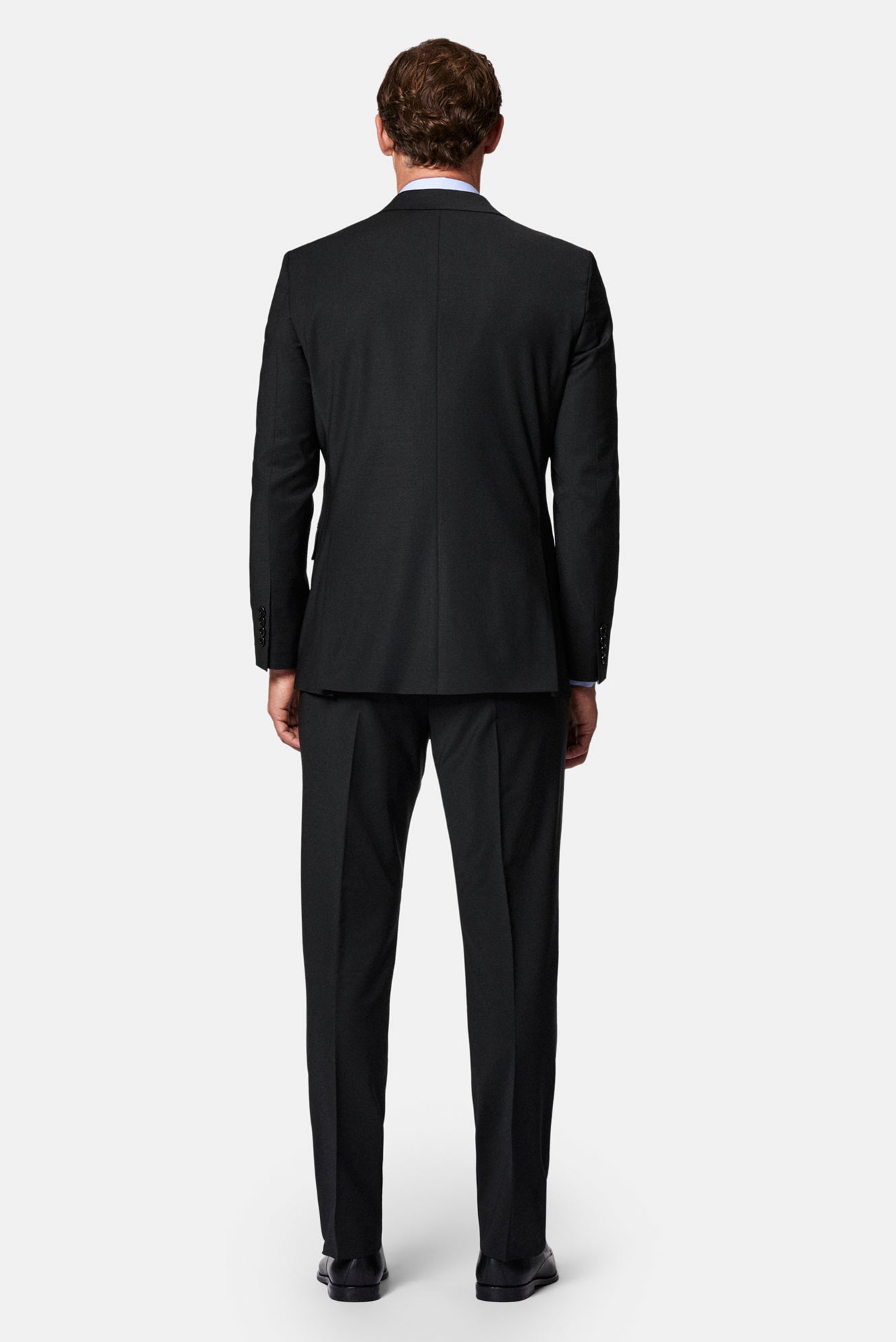Qara 7 Drop Super Slim Fit Əlavə Dar Kəsimli Tək Yaxalı Yun Kostyum