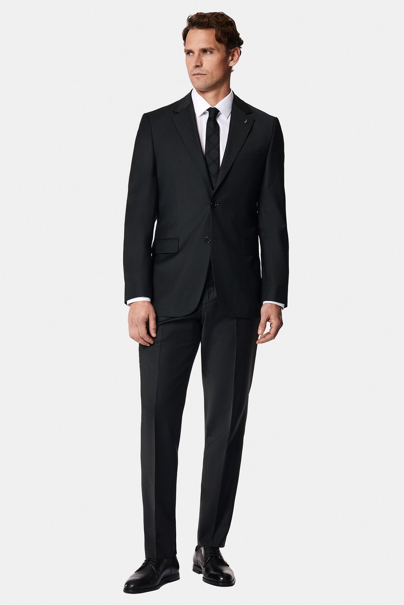 Qara 7 Drop Slim Fit Dar Kəsilmiş Yun Kostyum