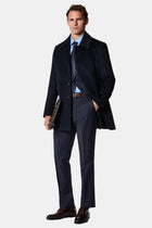 Tünd Dəniz 7 Drop Slim Fit Dar Kəsilmiş Yun Kostyum