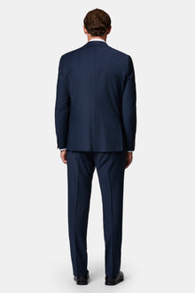 Tünd Dəniz 7 Drop Slim Fit Dar Kəsilmiş Yun Kostyum