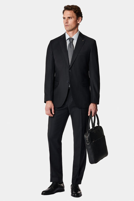 Qara 7 Drop Slim Fit Dar Kəsilmiş Yun Kostyum