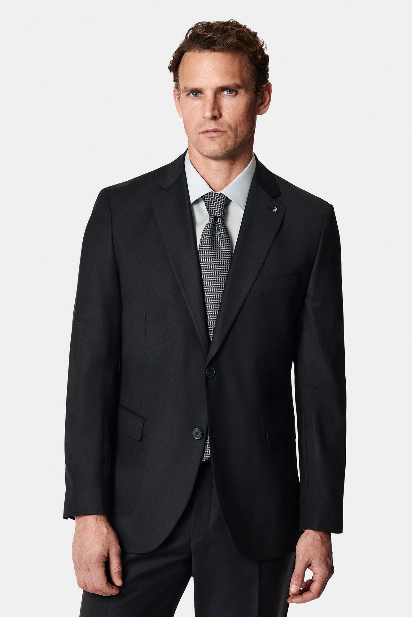 Qara 7 Drop Slim Fit Dar Kəsilmiş Yun Kostyum