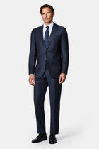 Tünd Dəniz 7 Drop Slim Fit Dar Kesim Yünlü Takım Elbise