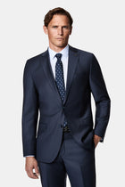 Tünd Dəniz 7 Drop Slim Fit Dar Kesim Yünlü Takım Elbise
