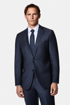Tünd Dəniz 7 Drop Slim Fit Dar Kesim Yünlü Takım Elbise
