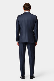 Tünd Dəniz 7 Drop Slim Fit Dar Kesim Yünlü Takım Elbise