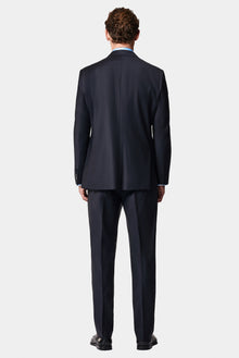 Tünd Dəniz 7 Drop Slim Fit Dar Kəsilmiş Yun Kostyum