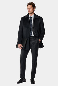 Tünd Antrasit 7 Drop Slim Fit Dar Kəsilmiş Yun Kostyum