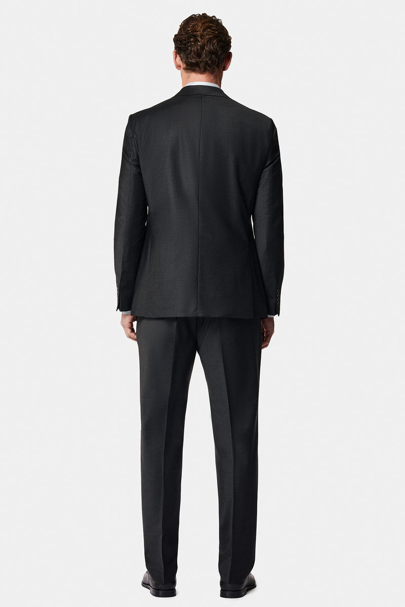 Tünd Antrasit 7 Drop Slim Fit Dar Kəsilmiş Yun Kostyum