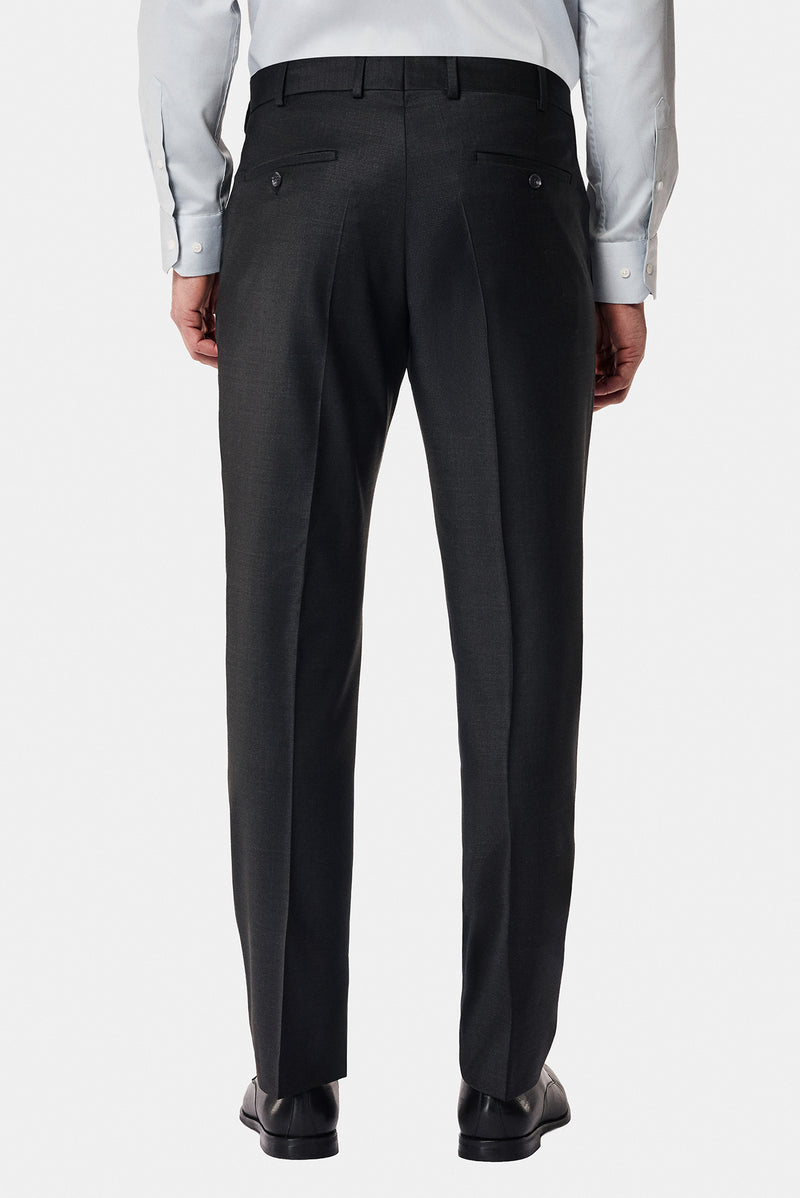 Tünd Antrasit 7 Drop Slim Fit Dar Kəsilmiş Yun Kostyum