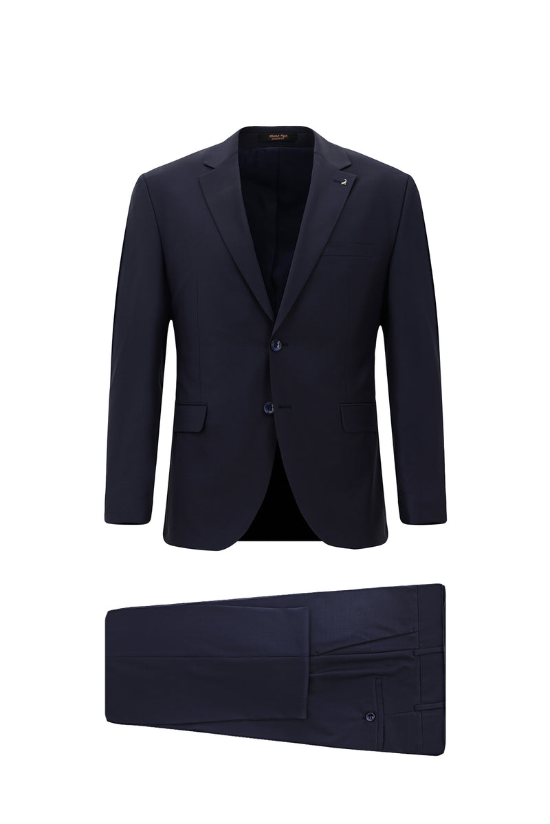 Açıq Dəniz Mavisi 7 Drop Slim Fit Dar Kəsilmiş Yun Kostyum