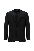 Qara 7 damcı Super Slim Fit Əlavə Dar Kəsilmiş Yun Damalı Elastik Bel İpli Vafli Kostyum