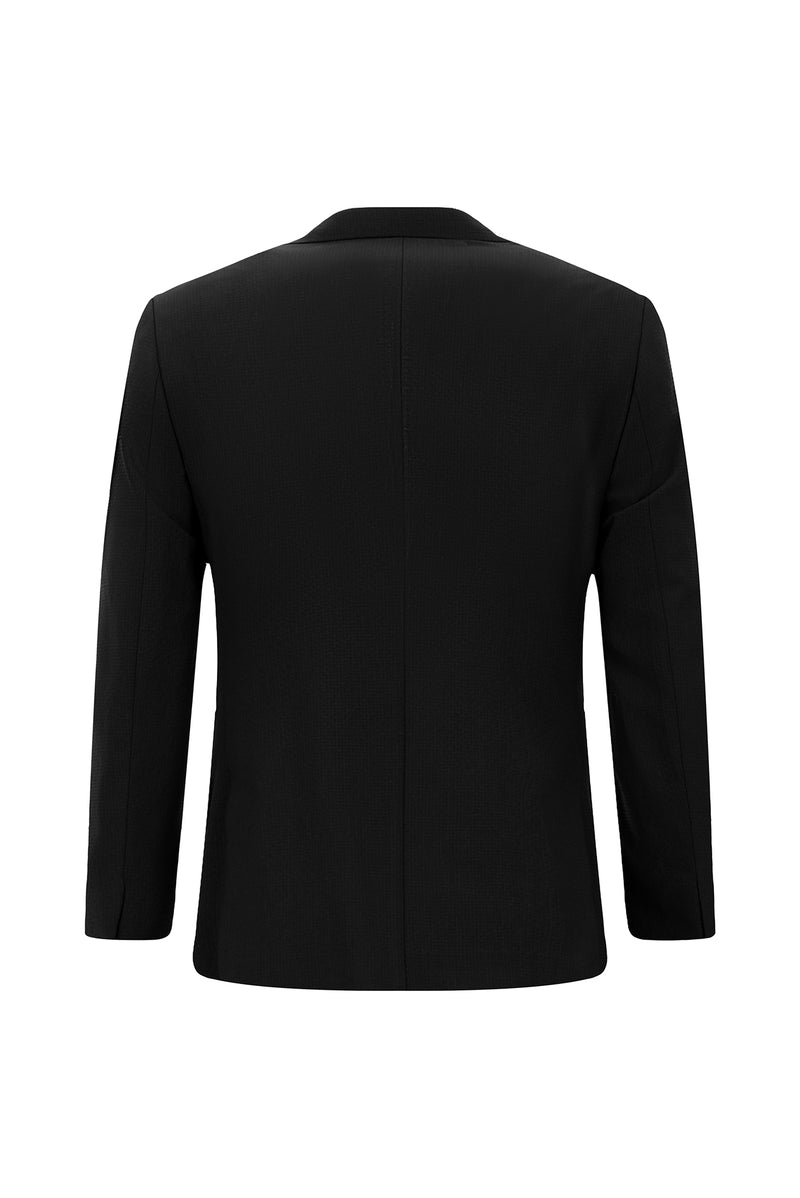 Qara 7 damcı Super Slim Fit Əlavə Dar Kəsilmiş Yun Damalı Elastik Bel İpli Vafli Kostyum