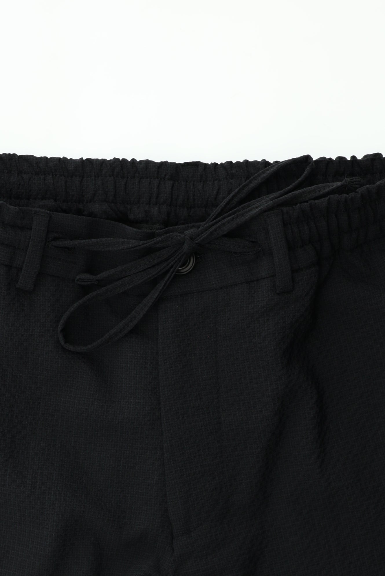Qara 7 damcı Super Slim Fit Əlavə Dar Kəsilmiş Yun Damalı Elastik Bel İpli Vafli Kostyum