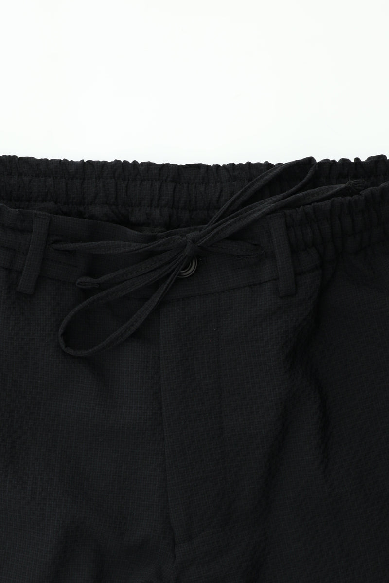 Qara 7 damcı Super Slim Fit Əlavə Dar Kəsilmiş Yun Damalı Elastik Bel İpli Vafli Kostyum