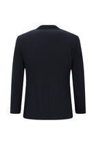 Tünd Dəniz 7 damcı Super Slim Fit Əlavə Dar Kəsilmiş Yun Damalı Elastik Bel İpli Vafli Kostyum