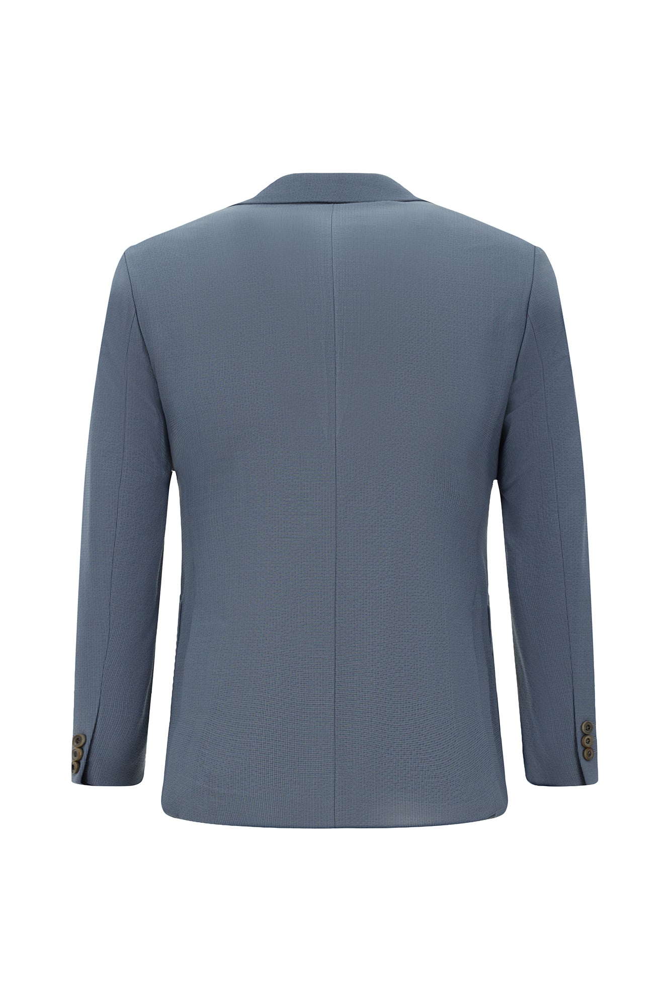 Açıq Mavi 7 damcı Super Slim Fit Əlavə Dar Kəsilmiş Yun Damalı Elastik Bel İpli Vafli Kostyum