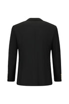 Qara 7 damcı incə uyğun dar kəsimli yun blazer gödəkçə