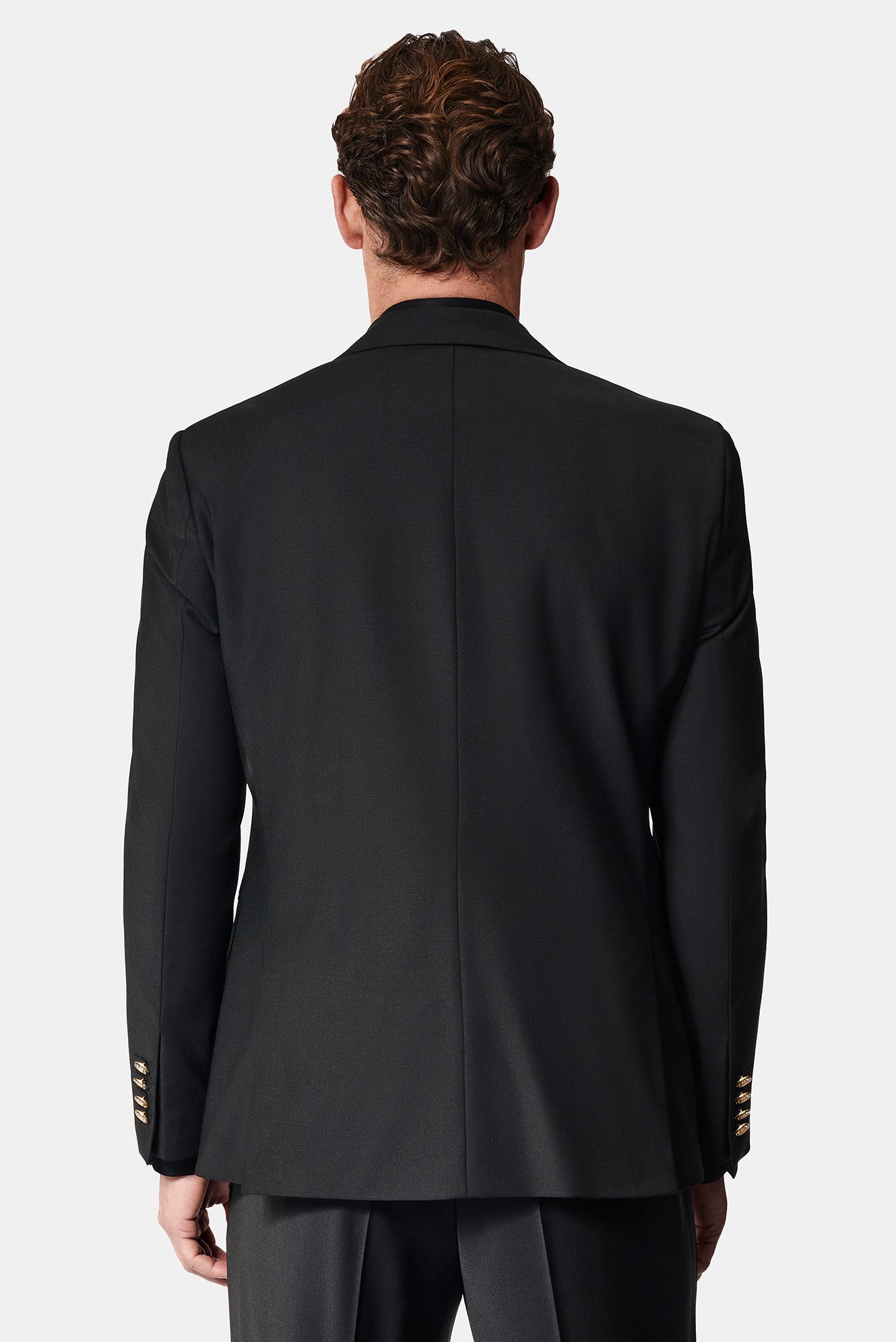 Qara 7 damcı incə uyğun dar kəsimli yun blazer gödəkçə